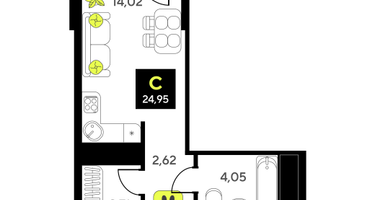 Студия, 24 м²