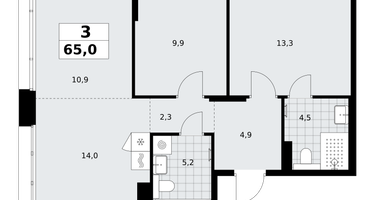 3-к. квартира, 65&nbsp;м²