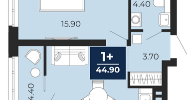 1-к. квартира, 40&nbsp;м²
