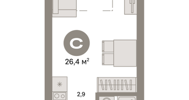 Студия, 26&nbsp;м²