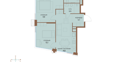 2-к. квартира, 65&nbsp;м²