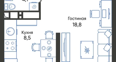 Студия, 32&nbsp;м²