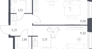 Студия, 46&nbsp;м²