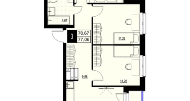 3-к. квартира, 73&nbsp;м²
