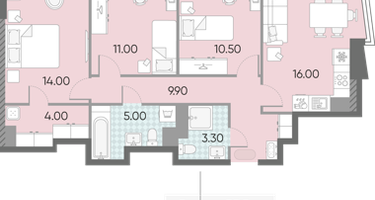 3-к. квартира, 73 м²