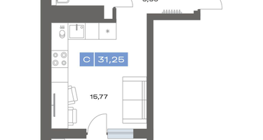 1-к. квартира, 31&nbsp;м²