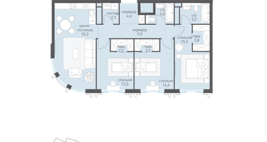 3-к. квартира, 108&nbsp;м²