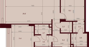 2-к. квартира, 68 м²