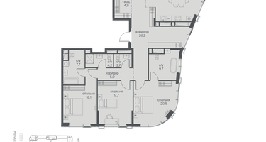 4-к. квартира, 169&nbsp;м²