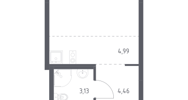 Студия, 22&nbsp;м²