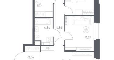 3-к. квартира, 64&nbsp;м²