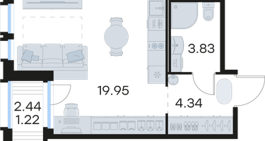 Студия, 29&nbsp;м²