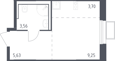 Студия, 22&nbsp;м²