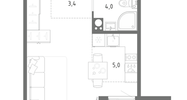 Студия, 33&nbsp;м²