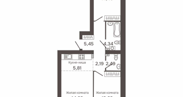 3-к. квартира, 63&nbsp;м²