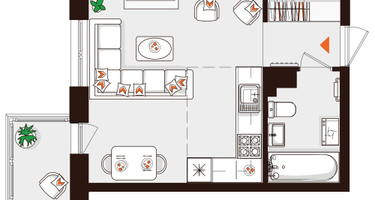 1-к. квартира, 27&nbsp;м²