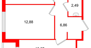 2-к. квартира, 57&nbsp;м²