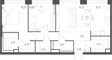 Студия, 71&nbsp;м²