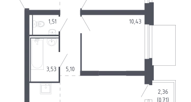 2-к. квартира, 57&nbsp;м²