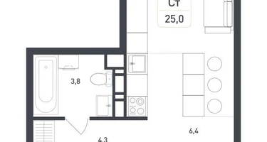 Студия, 25&nbsp;м²