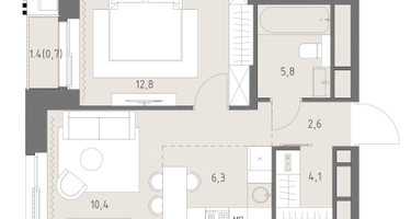 2-к. квартира, 42 м²