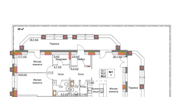 3-к. квартира, 101&nbsp;м²