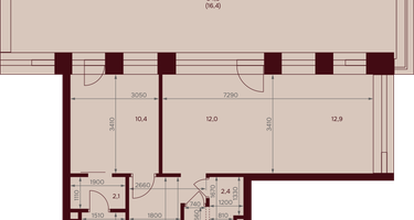 1-к. квартира, 70 м²