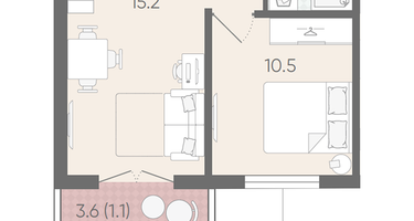 1-к. квартира, 33 м²