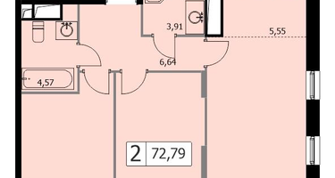 2-к. квартира, 72&nbsp;м²