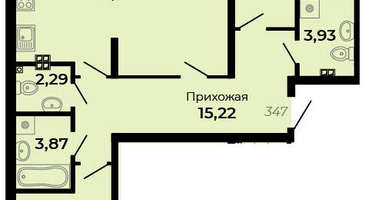 2-к. квартира, 89 м²