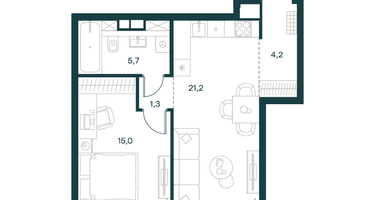 1-к. квартира, 47 м²