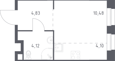 Студия, 23&nbsp;м²
