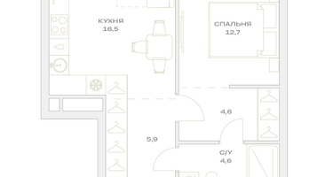 2-к. квартира, 44 м²
