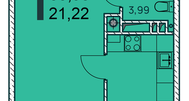 1-к. квартира, 37&nbsp;м²