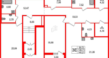 2-к. квартира, 140&nbsp;м²