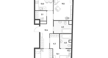 3-к. квартира, 84 м²