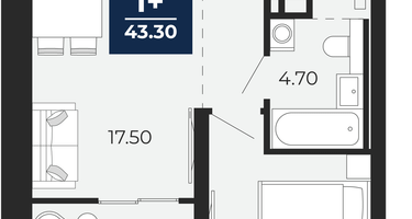 1-к. квартира, 41&nbsp;м²