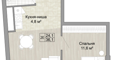 Студия, 36&nbsp;м²