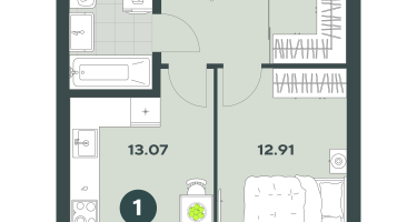 1-к. квартира, 36 м²
