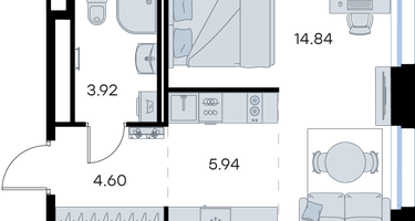 Студия, 29 м²