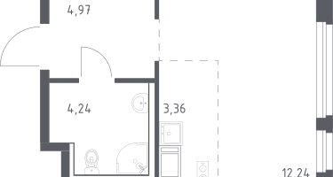 Студия, 24&nbsp;м²