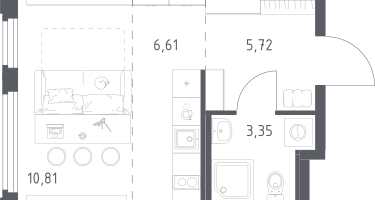 Студия, 26&nbsp;м²