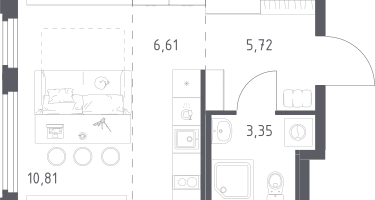 Студия, 26&nbsp;м²