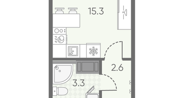 Студия, 21&nbsp;м²