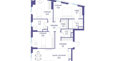 3-к. квартира, 99&nbsp;м²