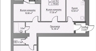 3-к. квартира, 79&nbsp;м²