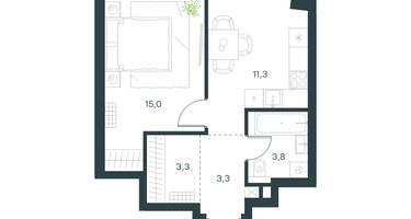 1-к. квартира, 36&nbsp;м²