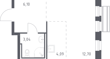 Студия, 25&nbsp;м²