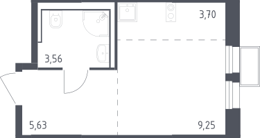 Студия, 22&nbsp;м²