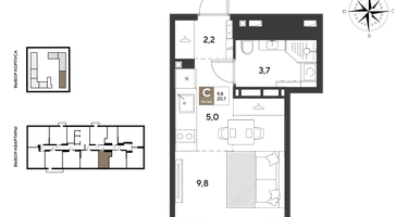 Студия, 20&nbsp;м²